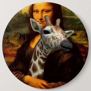Mona Lisa houdt van Giraffes Ronde Button 6,0 Cm