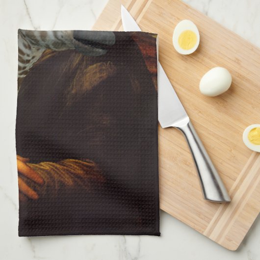 Mona Lisa houdt van Giraffes Theedoek (Quarter Fold)