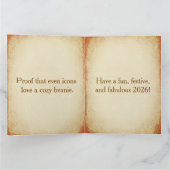 Mona Lisa in beanie - Happy 2026 Kaart (Binnen)