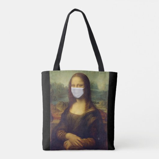 Mona lisa in een chirurgisch masker leonardo da Vi Draagtas (Achterkant)