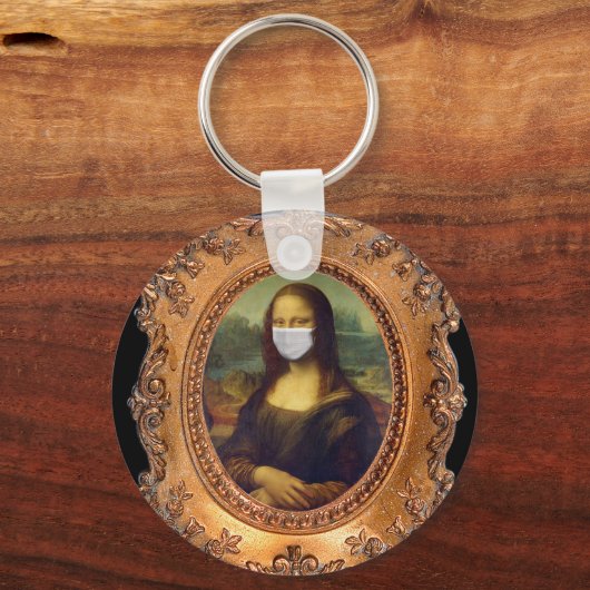 Mona lisa in een operatief masker leonardo da Vinc Sleutelhanger (Voorkant)
