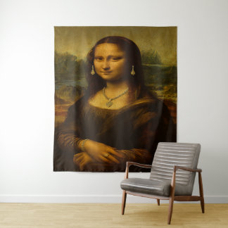 Mona Lisa in Goud Wandkleed