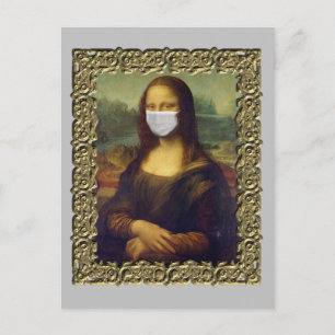 Mona Lisa in het mondkapje Covid 2020 Briefkaart