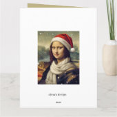 Mona Lisa in kerstmuts - grappige quote Kaart (Achterkant)