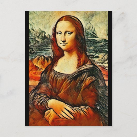 Mona Lisa in warme kleuren Briefkaart (Voorkant)