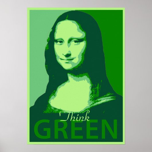 Mona Lisa is Groen Poster (Voorkant)