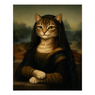 Mona Lisa Kat Parodie Renaissance Kunst Perfect Poster