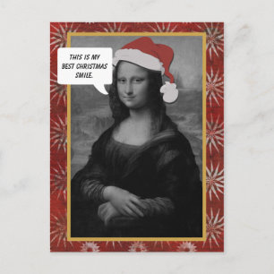 Mona Lisa kerstglimlach Kaart tegen Kerstmis