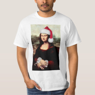 Mona Lisa Kerstman Kerstmis T-shirt