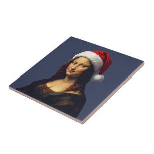 Mona Lisa Kerstman Kerstvakantie Uitknippen Tegeltje