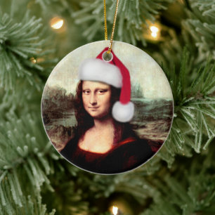 Mona Lisa Kerstmanchet Kerstmis Keramisch Ornament