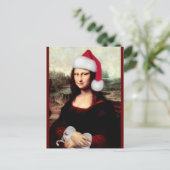 Mona Lisa Kerstmis Briefkaart (Staand voorkant)