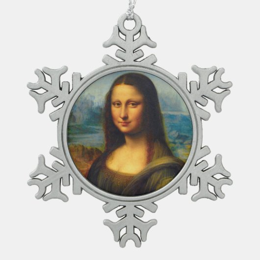 Mona Lisa Kerstversiering Tin Sneeuwvlok Ornament (Voorkant)