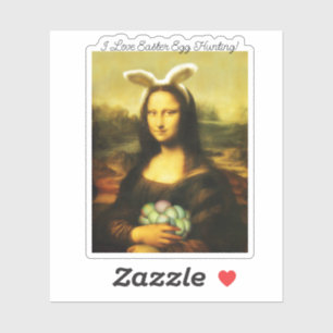 Mona Lisa Konijnenoren Pasen Sticker