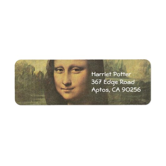 Mona Lisa Leonardo da Vinci Fine Art Etiket (Voorkant)