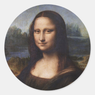 Mona Lisa & Leonardo da Vinci /oude Italië Ronde Sticker
