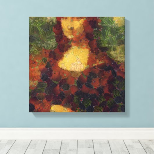Mona Lisa Lettuce Fine Art Vegan Spoof Canvas Afdruk (Insitu (Houten vloer))