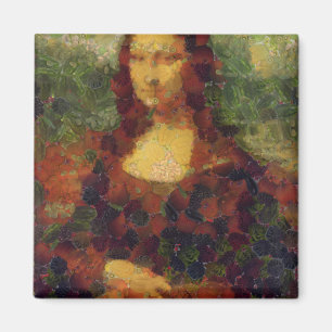 Mona Lisa Lettuce Fine Art Vegan Spoof Magneet