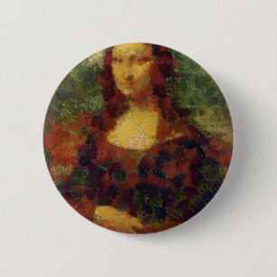 Mona Lisa Lettuce Fine Art Vegan Spoof Ronde Button 5,7 Cm