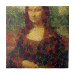 Mona Lisa Lettuce Fine Art Vegan Spoof Tegeltje