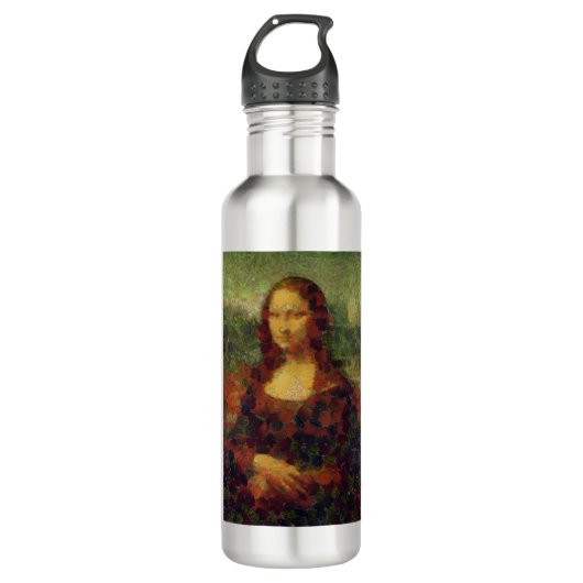 Mona Lisa Lettuce Fine Art Vegan Spoof Waterfles (Voorkant)