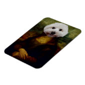Mona Lisa Maltese Peinture Chien Flexible Magnet (Côté Gauche)