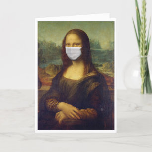 Mona Lisa Mask Social Distance Happy Birthday Kaar Bedankkaart