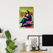 Mona Lisa Meme Pop Art Poster (Thuiskantoor)