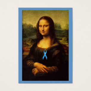 Mona Lisa met blauw lintje Visitekaartjes
