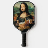 Mona Lisa met een kat Leonardo da Vinci Pickleball Paddle (Achterkant)