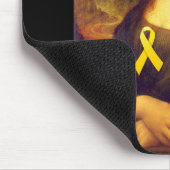 Mona Lisa met geel lintje Muismat (Hoek)