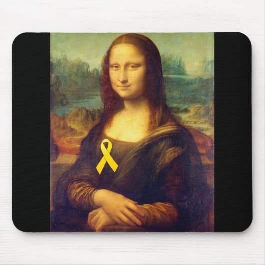 Mona Lisa met geel lintje Muismat (Voorkant)