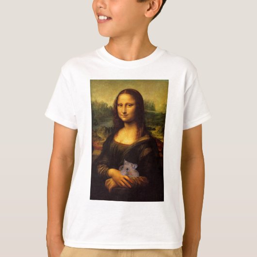 Mona Lisa met Hamster T-shirt (Voorkant)