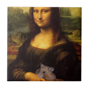 Mona Lisa met Hamster Tegeltje