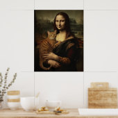 Mona Lisa met kat Poster (Keuken)
