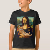 Mona Lisa met kattenportret kunstschilderkunst Kat T-shirt (Voorkant)