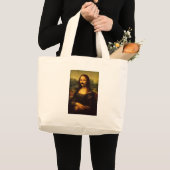 Mona Lisa met Mustache Grote Tote Bag (Voorkant (product))