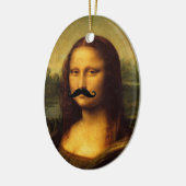 Mona Lisa met Mustache Keramisch Ornament (Links)