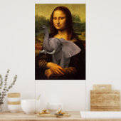 Mona Lisa met olifant Poster (Keuken)