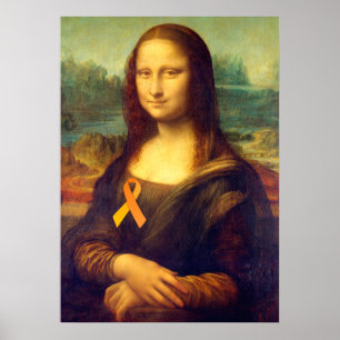 Mona Lisa met Oranje lintje Poster