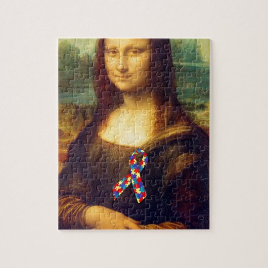 Mona Lisa met Puzzle Ribbon Legpuzzel (Verticaal)