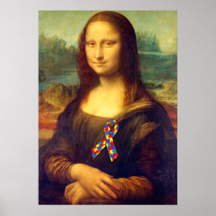 Mona Lisa met Puzzle Ribbon Poster