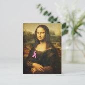Mona Lisa met roze lint Briefkaart (Staand voorkant)