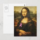 Mona Lisa met roze lint Briefkaart (Voorkant / Achterkant)