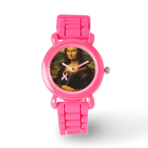 Mona Lisa met roze lint Horloge