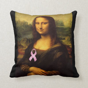 Mona Lisa met roze lint Kussen