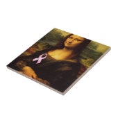 Mona Lisa met roze lint Tegeltje (Zijkant)