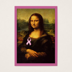 Mona Lisa met roze lint Visitekaartjes