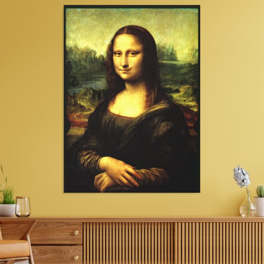 Mona Lisa, mooi kunstschilderij, Canvas Afdruk (Insitu (Woonkamer))