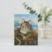 Mona Lisa Mouse Parody Waterverf Art Briefkaart (Staand voorkant)